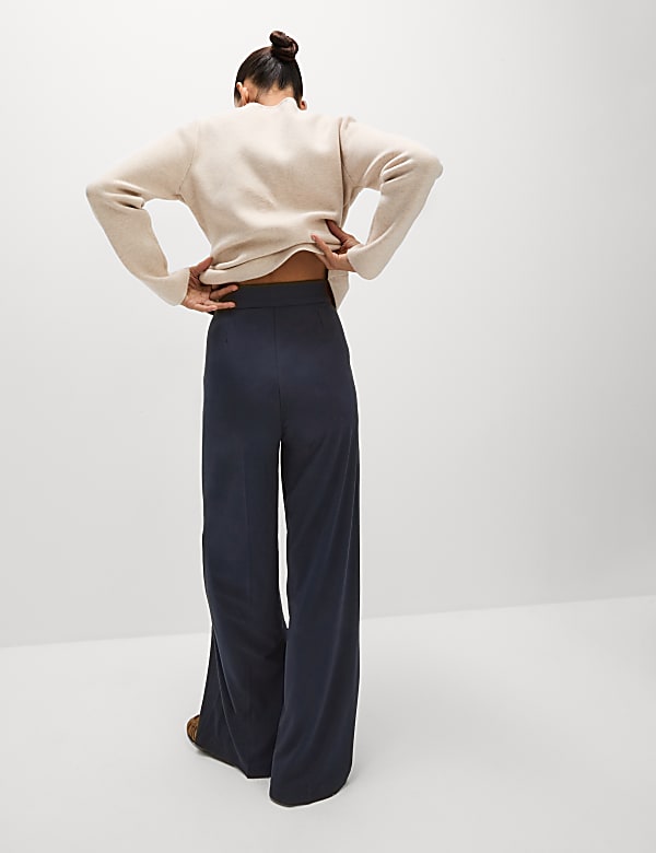 Jersey Wide Leg Trousers with Stretch