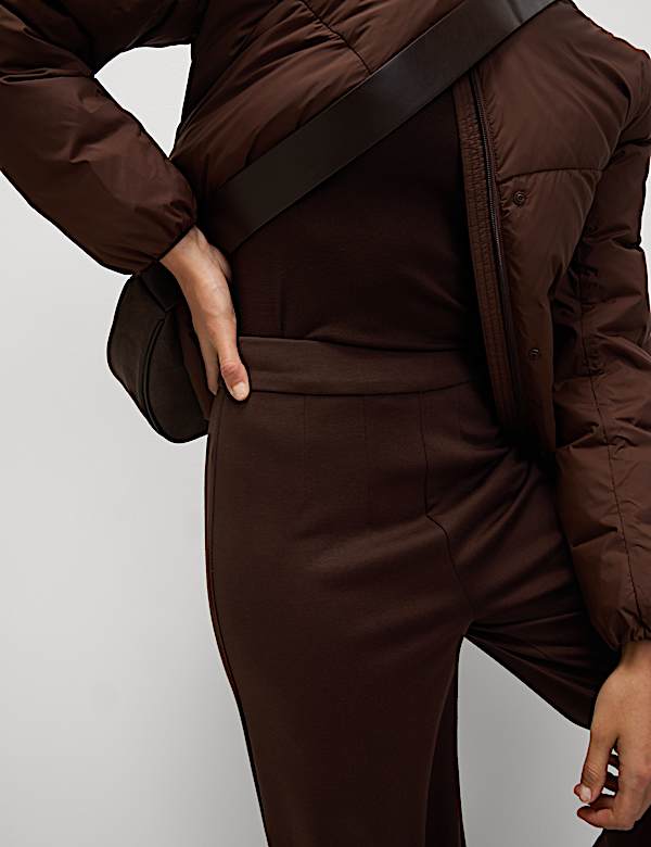 Jersey Wide Leg Trousers with Stretch