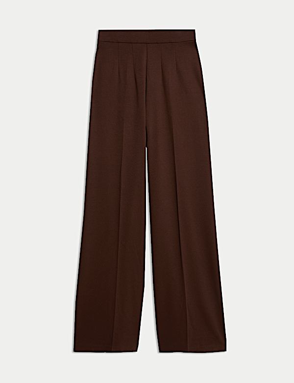 Jersey Wide Leg Trousers with Stretch - NL