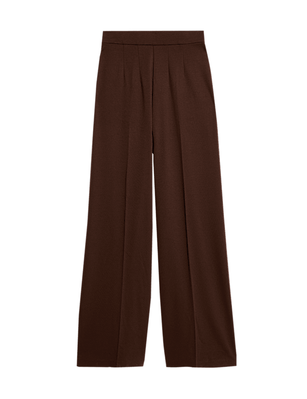 Jersey Wide Leg Trousers with Stretch