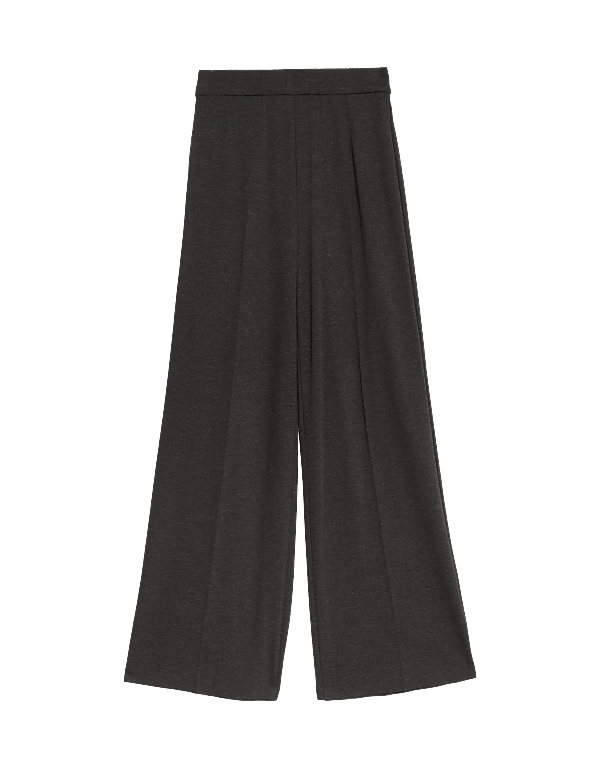 Jersey Wide Leg Trousers with Stretch
