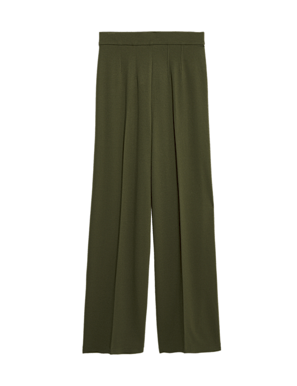 Jersey Wide Leg Trousers with Stretch