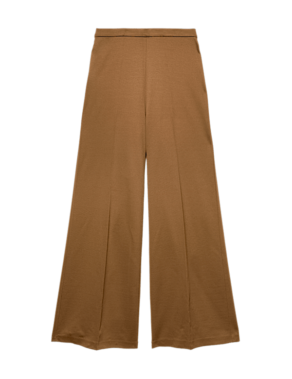 Jersey Wide Leg Trousers with Stretch