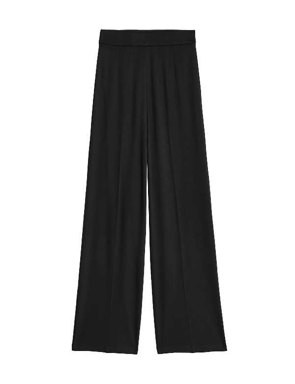 Jersey Wide Leg Trousers with Stretch