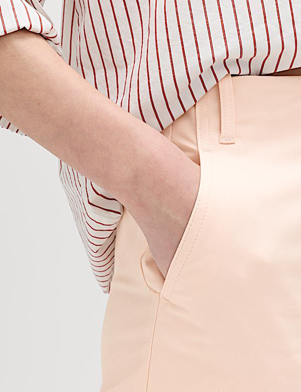 Cotton Rich Straight Leg Trousers - ID