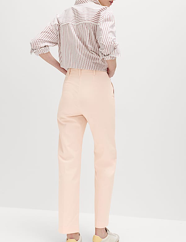 Cotton Rich Straight Leg Trousers - ID