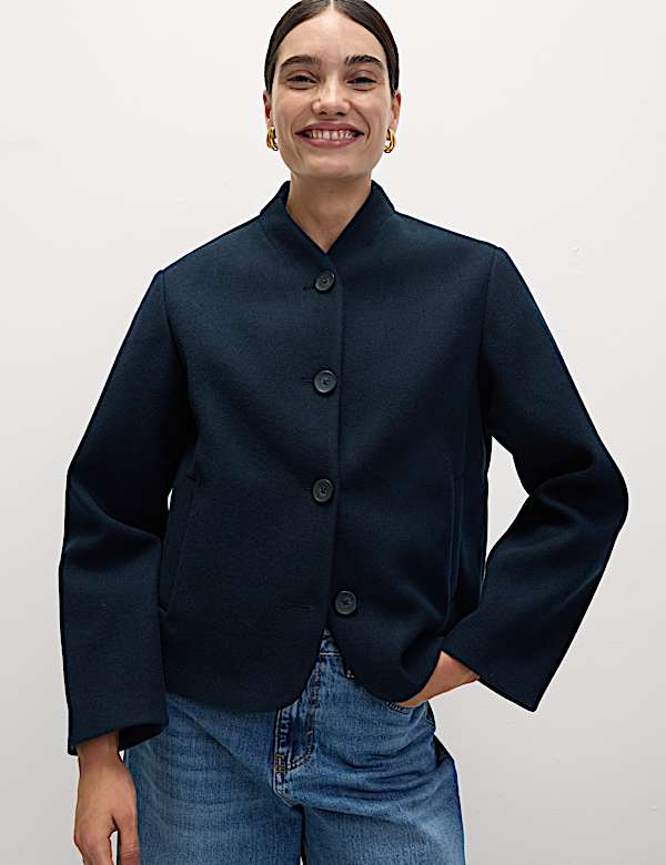 Collarless Short Jacket