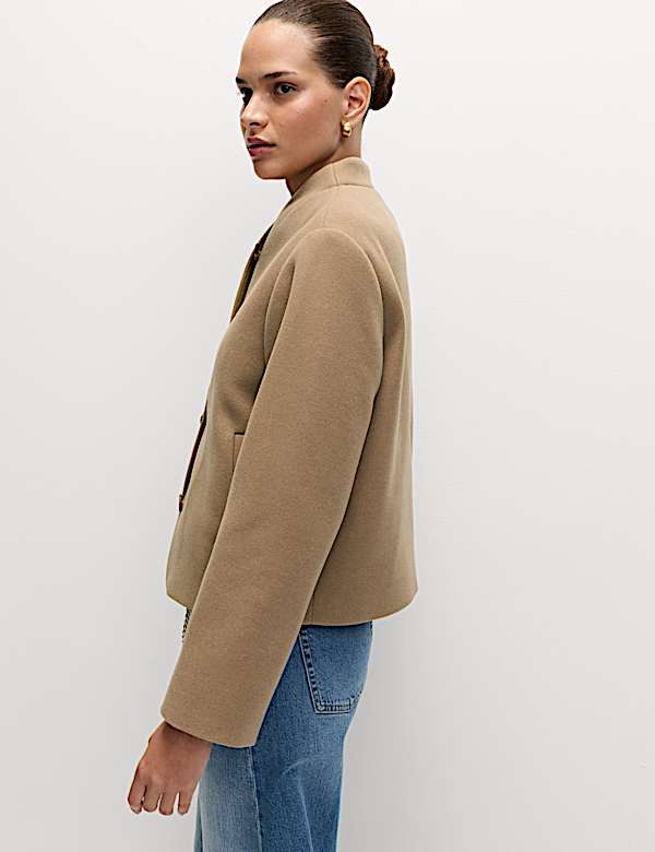 Collarless Short Jacket