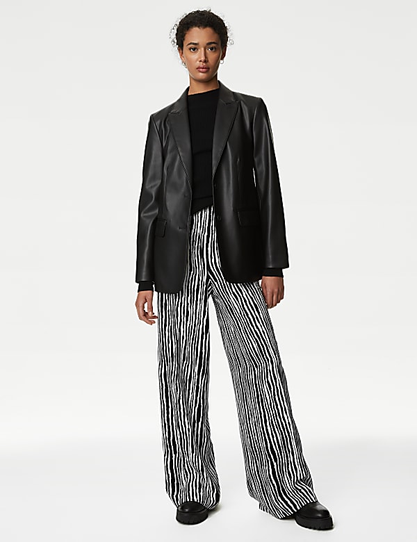 Wide leg striped trousers best sale