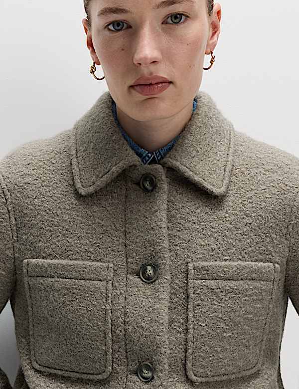 Textured Collared Bomber Jacket - EE