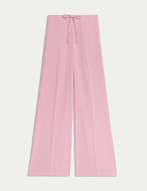 Crepe Elasticated Waist Wide Leg Trousers - FR