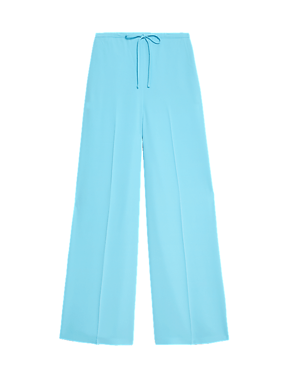 Crepe Elasticated Waist Wide Leg Trousers
