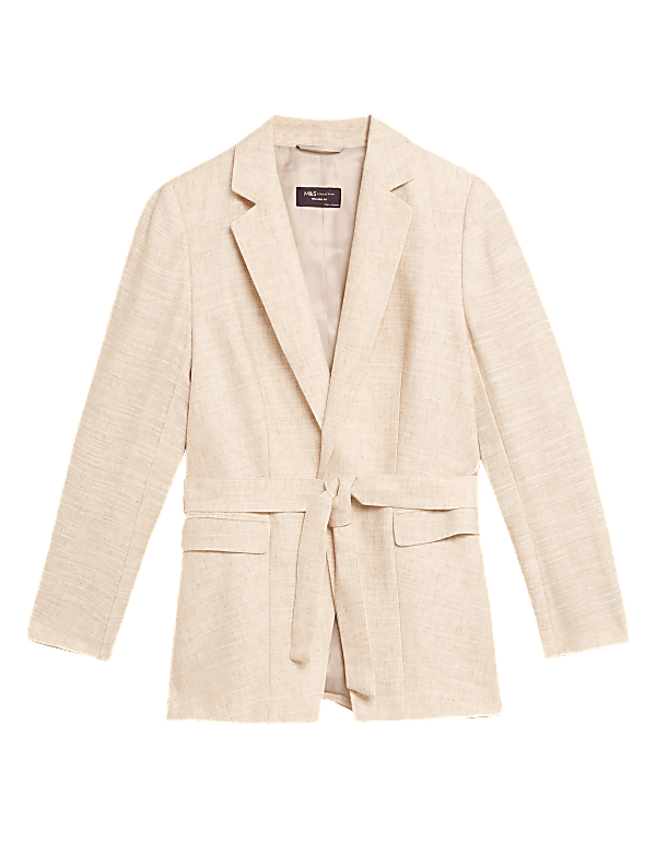 Linen Rich Relaxed Belted Blazer