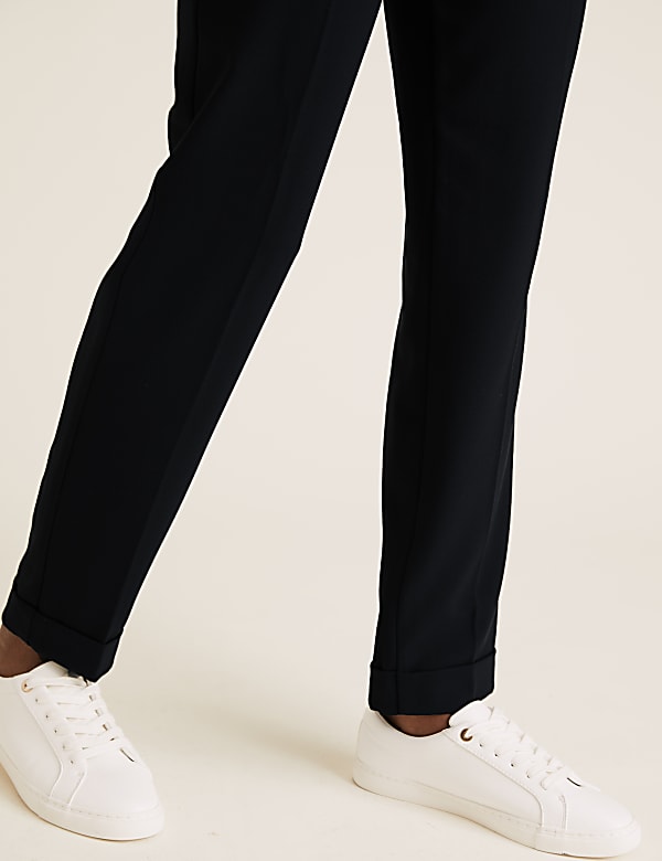 Drawstring Tapered Ankle Grazer Trousers