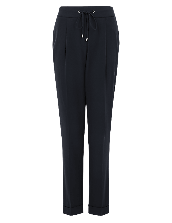 Drawstring Tapered Ankle Grazer Trousers