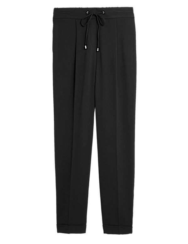 Drawstring Tapered Ankle Grazer Trousers