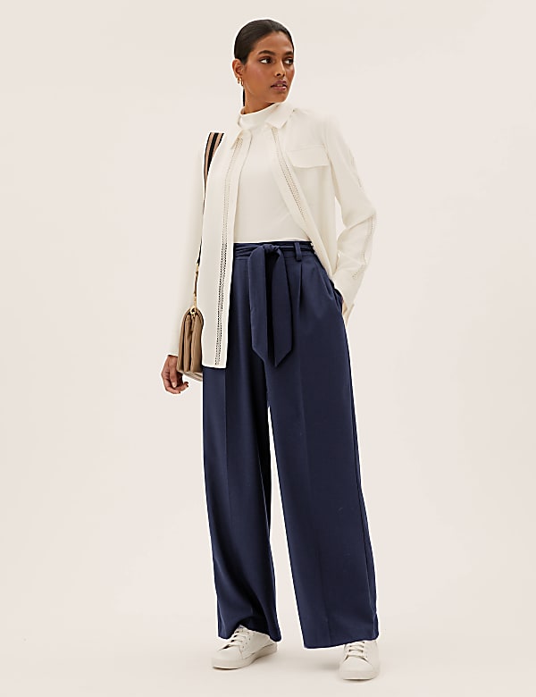 Belted Wide Leg Trousers - GR
