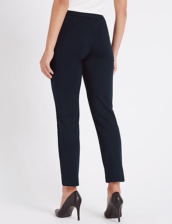 Slim Leg Flat Front Trousers