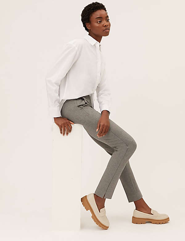 Jersey Slim Fit Ankle Grazer Trousers