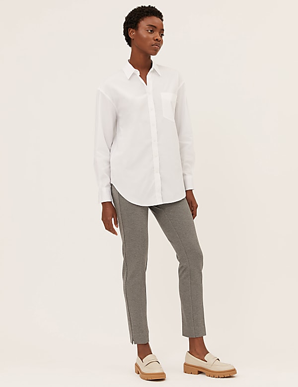 Jersey Slim Fit Ankle Grazer Trousers