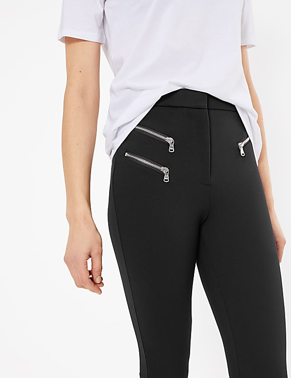 Zipped Pocket Skinny Leg Trousers