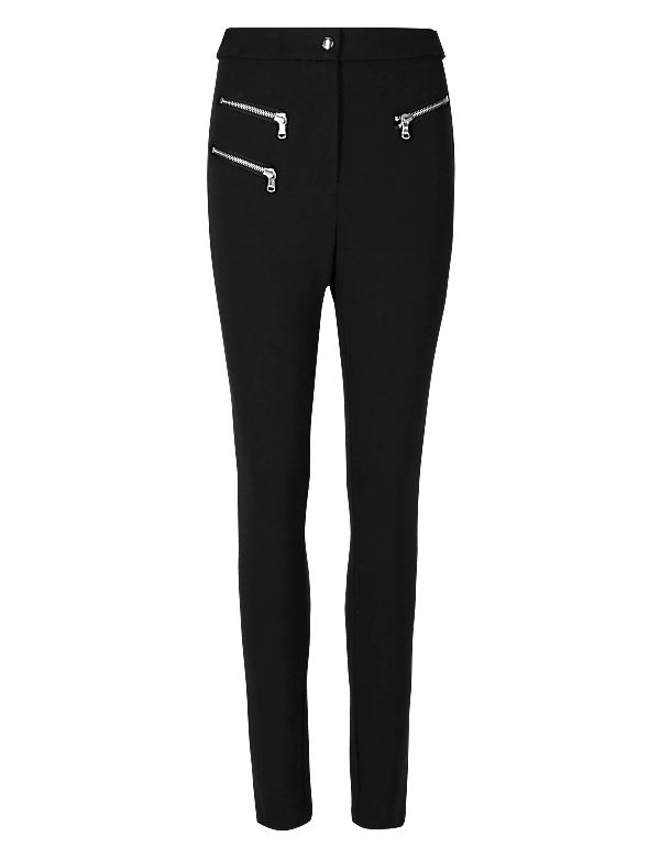 Zipped Pocket Skinny Leg Trousers