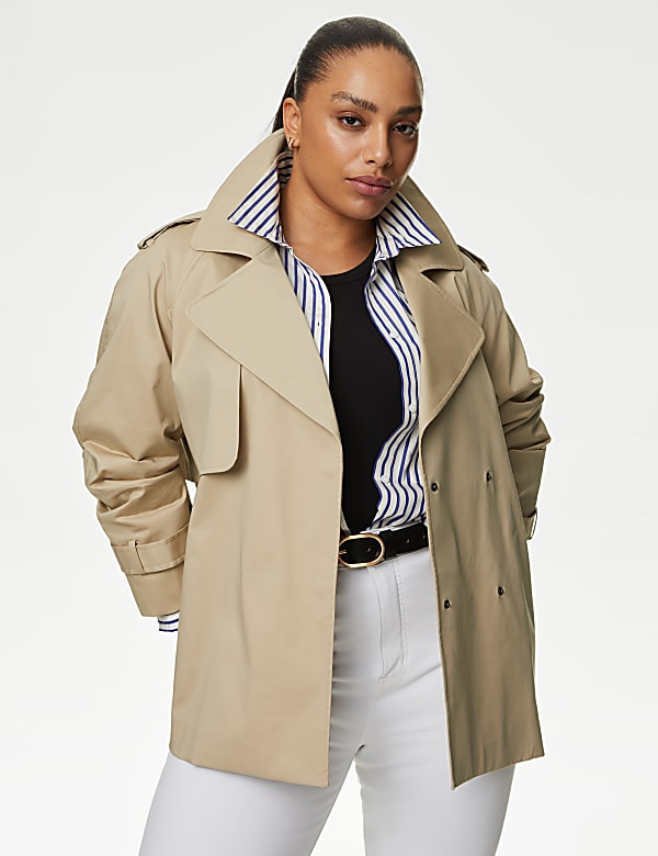 Buy Cotton Rich Short Trench Coat at Marks Spencer