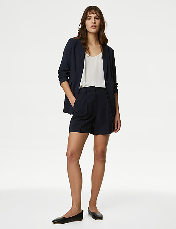 High Waisted Pleat Front Shorts