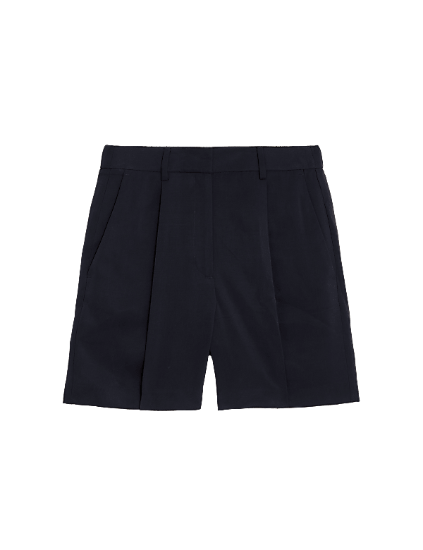 High Waisted Pleat Front Shorts