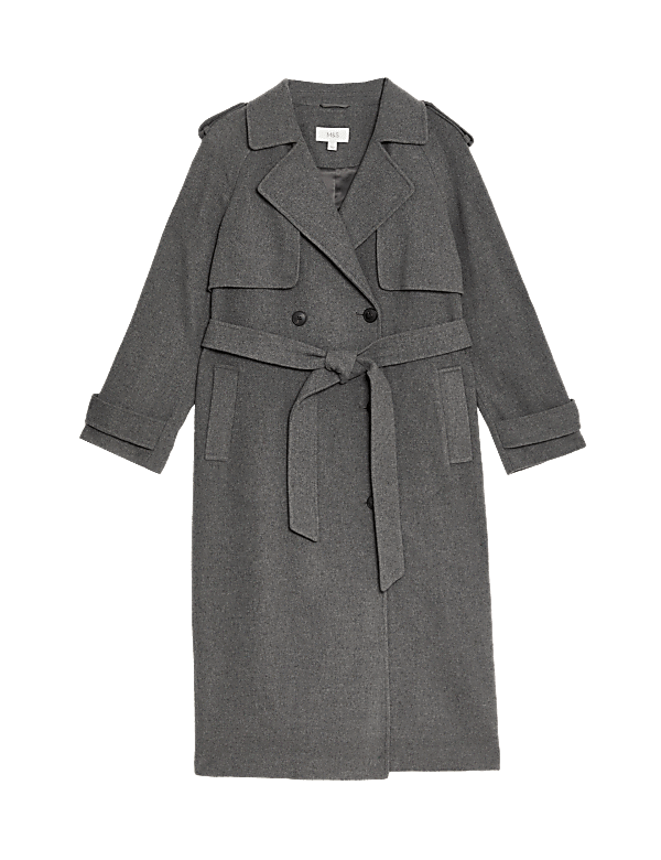 Buy Belted Double Breasted Longline Trench Style Coat at Marks & Spencer