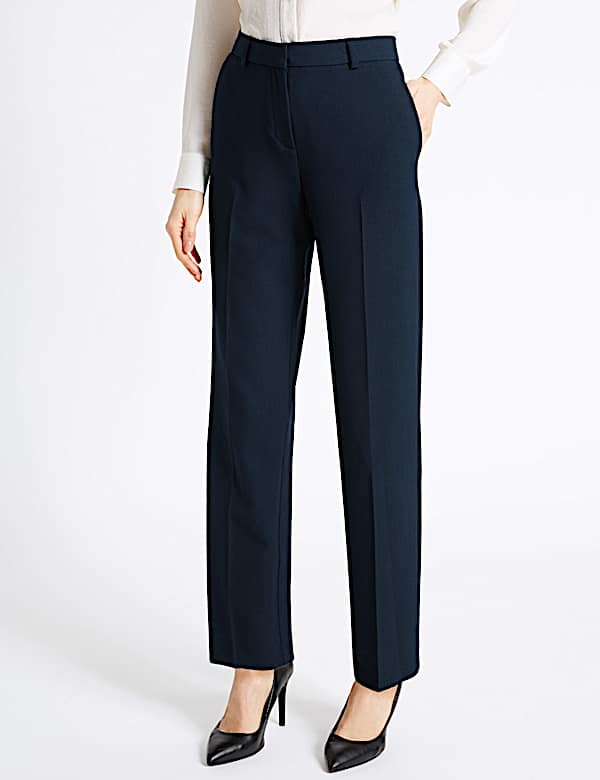 Embossed Straight Leg Trousers