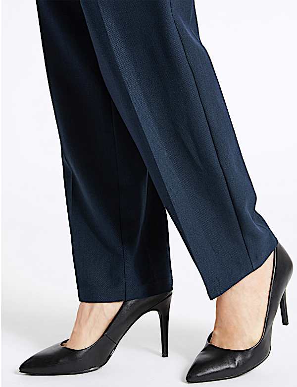 Embossed Straight Leg Trousers