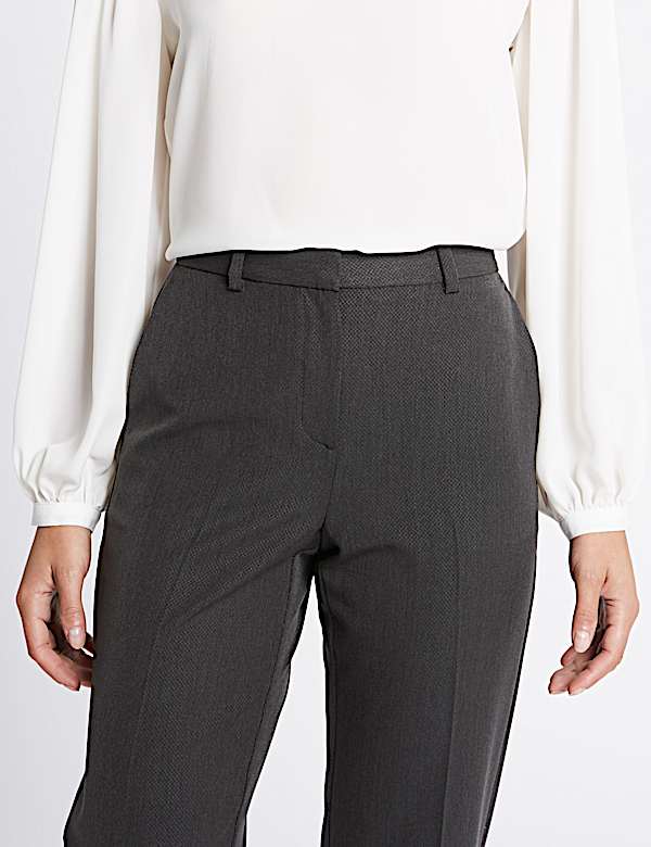 Embossed Straight Leg Trousers