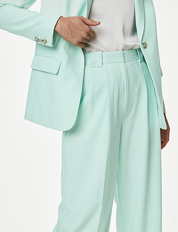 Pleat Front Relaxed Straight Trousers - GR