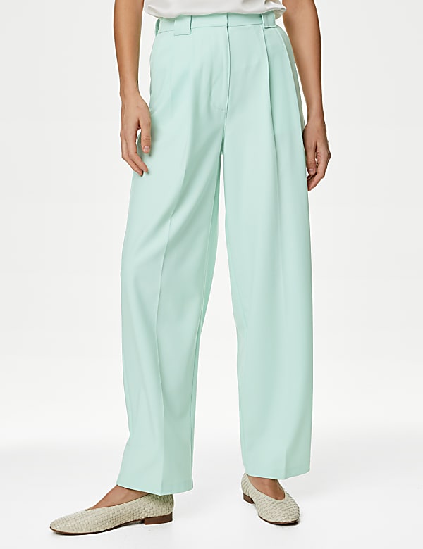 Pleat Front Relaxed Straight Trousers - GR