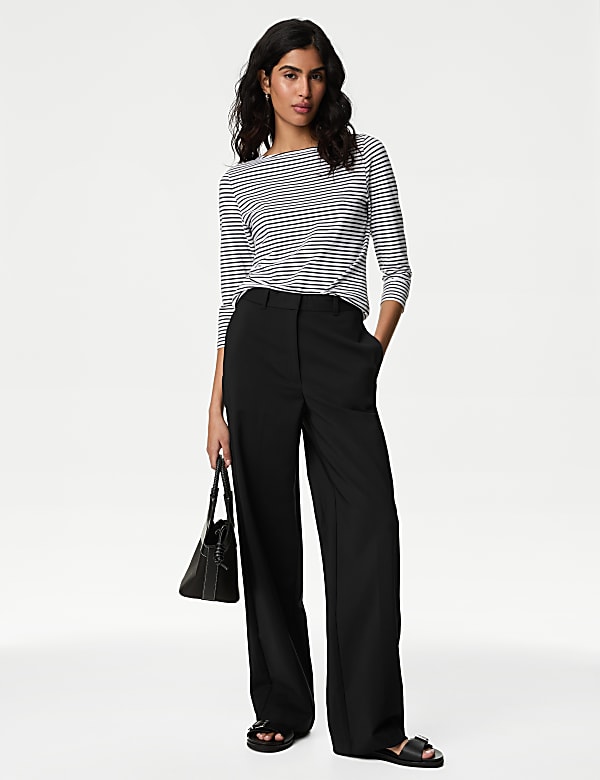 Chino coupe large en coton mélangée - CH