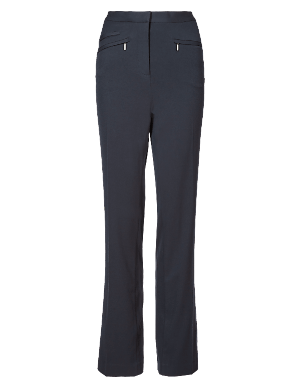 Zipped Pocket Straight Leg Trousers