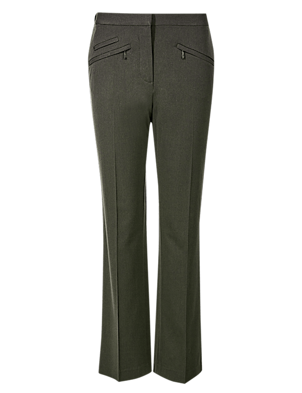 Zipped Pocket Straight Leg Trousers