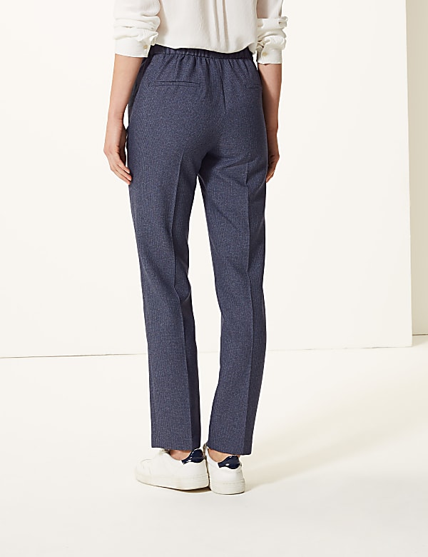 Textured Straight Leg Trousers