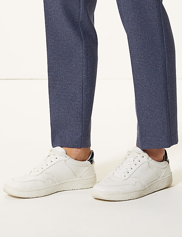 Textured Straight Leg Trousers