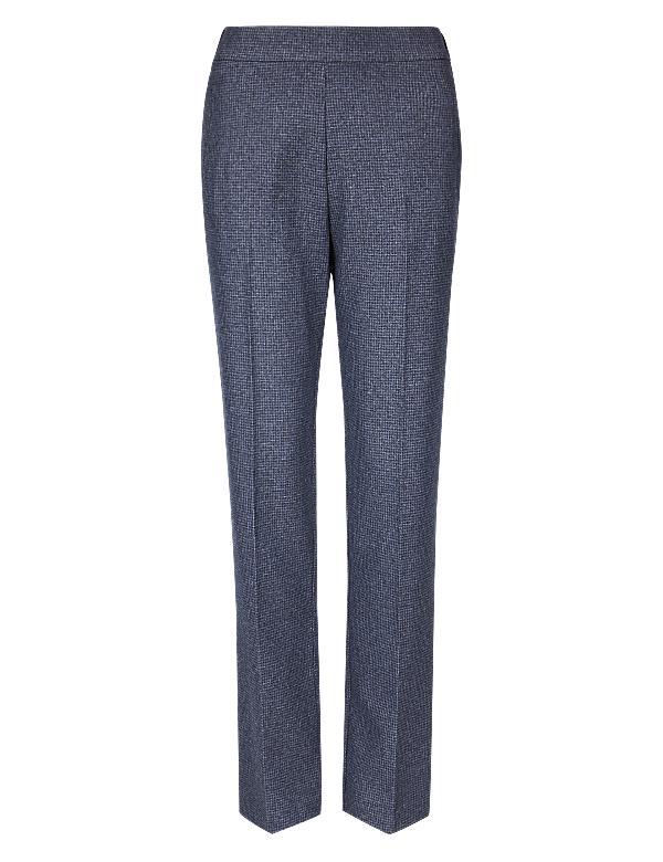 Textured Straight Leg Trousers