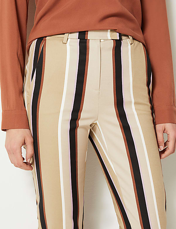 Mia Slim Striped 7/8th Trousers