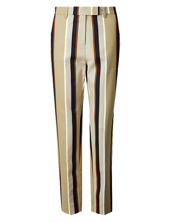 Mia Slim Striped 7/8th Trousers