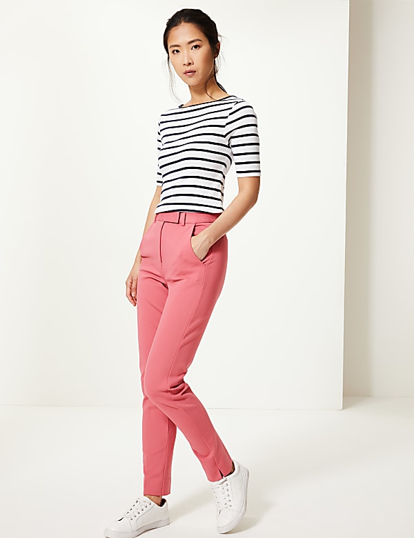 Mia Ponte Slim Ankle Grazer Trousers