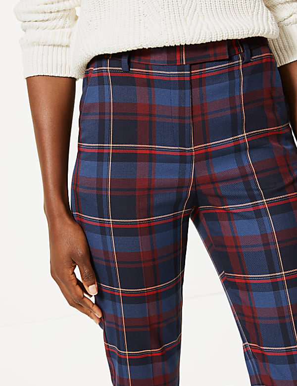 Mia Check Slim Ankle Grazer Trousers