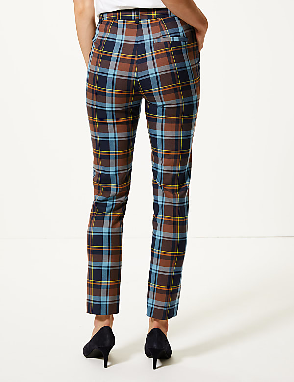 Mia Checked Slim Ankle Grazer Trousers