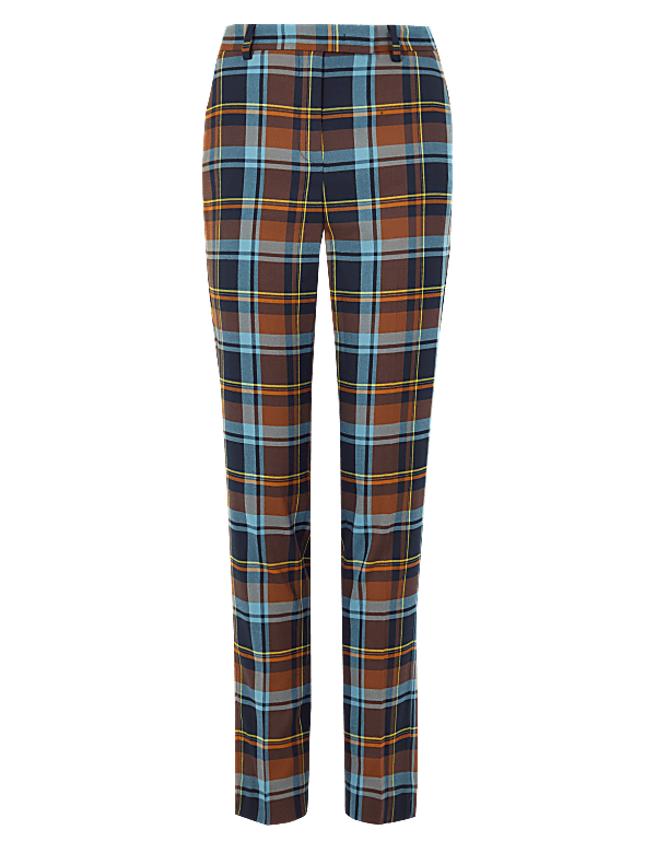 Mia Checked Slim Ankle Grazer Trousers