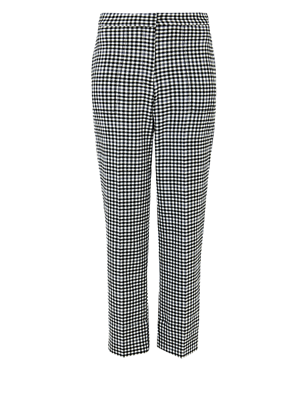 Evie Checked Straight 7/8th Trousers