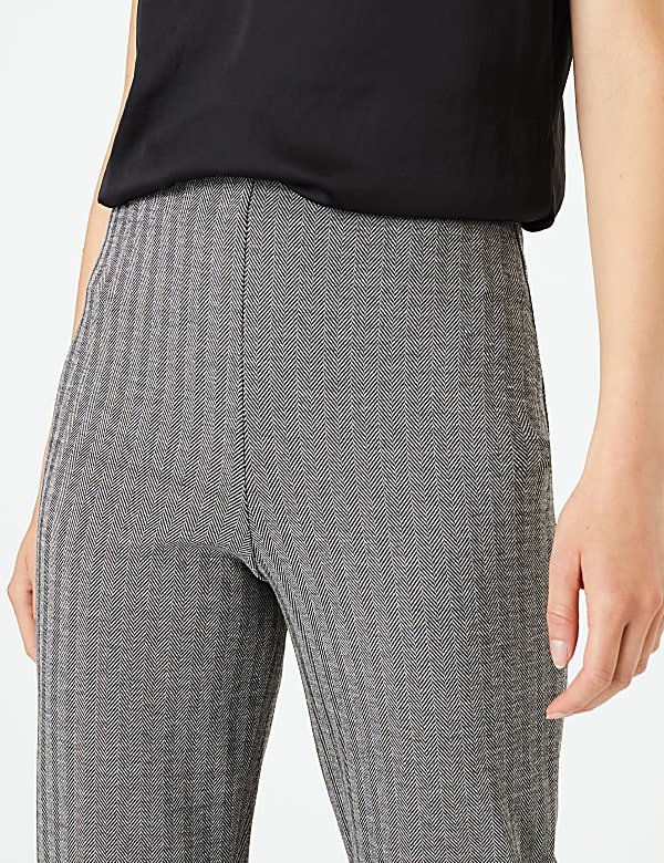 Jersey Herringbone Straight Leg Trouser