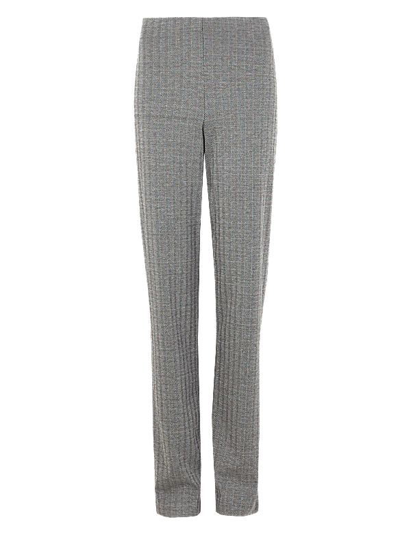 Jersey Herringbone Straight Leg Trouser